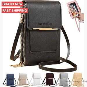 Small Anti-Theft Crossbody Phone Purse with Touchscreen Window RFID Protection